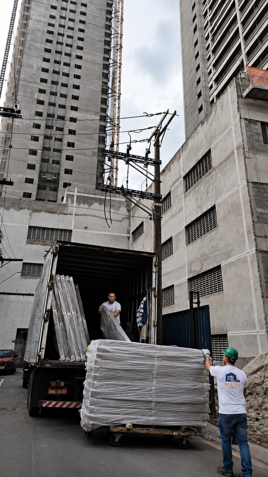 Funcionário Maori Cargo na obra